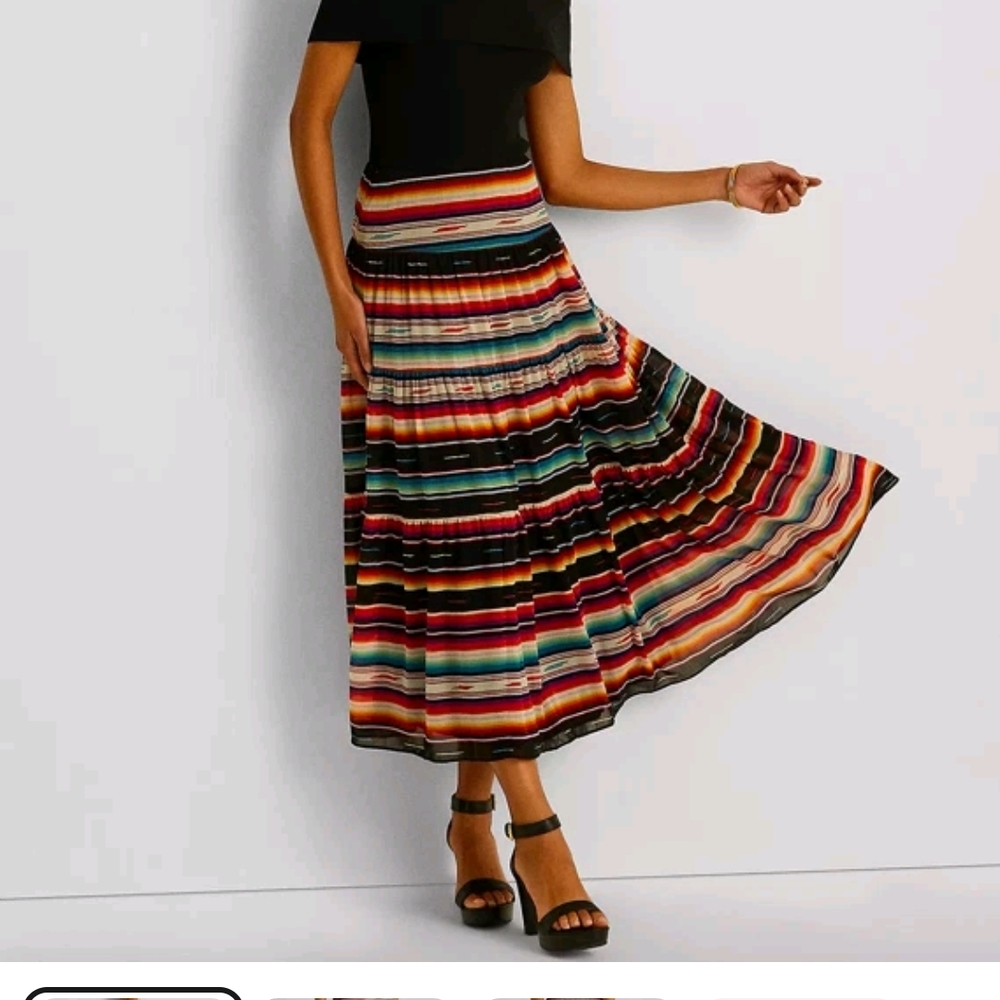 NWT  Ralph Lauren Vibrant Striped A-Line Skirt. Lauren